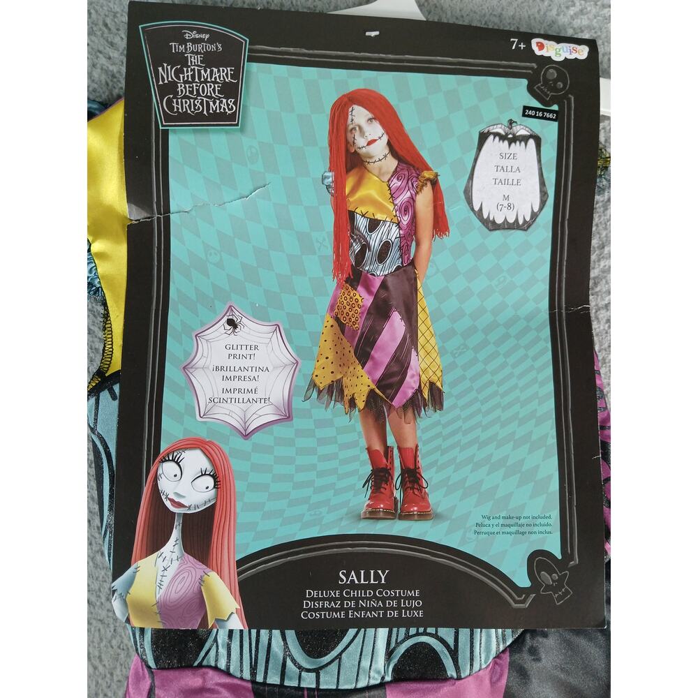 Disney SALLY Nightmare Before Christmas Dress Costume Medium (7-8) Halloween NWT - Picture 2 of 9